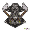 JACK SPARROW PIRATES OF THE CARIBBEAN EMBROIDERED BACK PATCH LOGO TWO SMOKING GUNS EMBROIDERY BADGE DESIGN