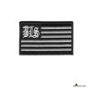 BLS US FLAG PATCH in grey and black vibrant embroidery vest badge