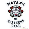 MAYANS MC gang club badge embroidered screen accurate patches, this is the complete 4 piece back only vest set in black as pictured.