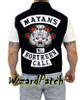 MAYANS MC gang club badge embroidered screen accurate patches, this is the complete 7 piece back only vest set in black as pictured.