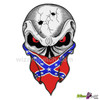 red eyes embroidered biker skull badge rebel confederate flag bandana mask red eyes back patch