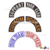 PAIR OF INVERTED SIDE CUSTOM ROCKER EMBROIDERED BADGE AND PATCH SHOW SUPPORT FOR YOUR CAUSE OR CLUB WITH THESE FASHIONABLE SIDE SEW ON BADGES