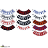 FOREVER EMBROIDERED SWEEPER ROCKER PATCHES FULL SIZE IN BOSOX FONT. DISPLAY YOUR COMMITMENT!