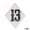 EMBROIDERED PATCH 13 DIAMOND BIKER BADGE IN CARNIVALEE FONT SEW OR IRON ON COLOR TYPE 10