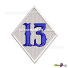 EMBROIDERED PATCH 13 DIAMOND BIKER BADGE IN IFC RAILROAD FONT SEW OR IRON ON COLOR TYPE 8