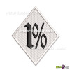 EMBROIDERED PATCH 1 PERCENT DIAMOND BIKER BADGE IN OLDE ENGLISH FONT SEW OR IRON ON COLOR TYPE 10