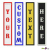 CUSTOM VERTICAL TAGS - 1 inch X 4 inch , MAKE YOUR OWN PATCHES, CHOOSE YOUR OWN PATCH SET! MAKE YOUR OWN MC CUT.