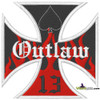OUTLAW 13 MALTESE FLAME CROSS BIKER PATCH