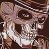ace skull in top hat detailed embroidered patch