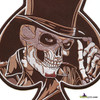 ace skull in top hat detailed embroidered patch