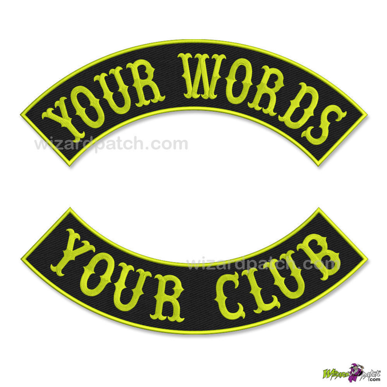 Custom Patches for Jackets Large Back Patch Rocker Patch Custom Name Patch  Embroidered Motorcycle 12 X 2 Side Rocker Patch 