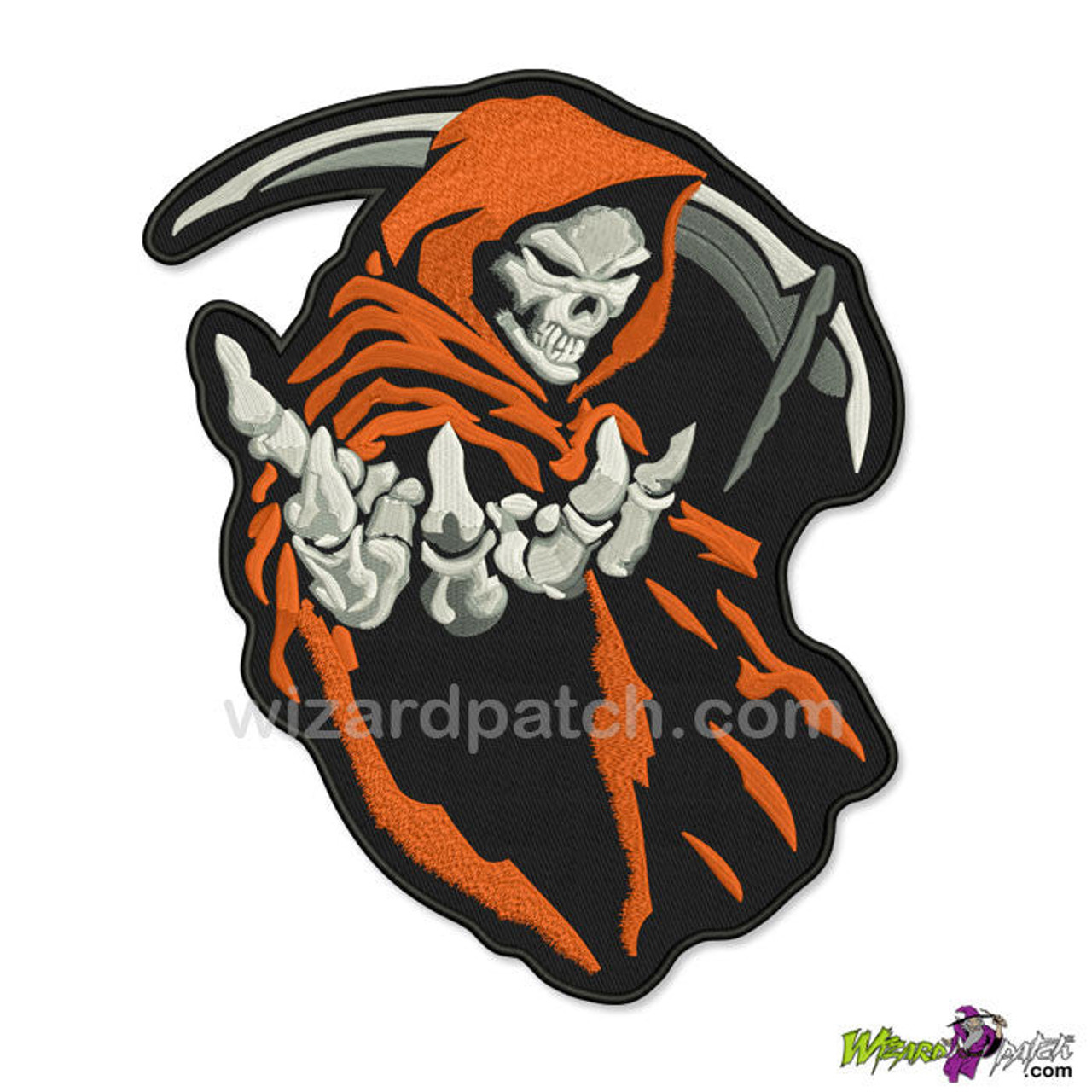 REAPER OF DEATH WITH REACHING HAND FULLY EMBROIDERED BACK PATCH - Wizard  Patch