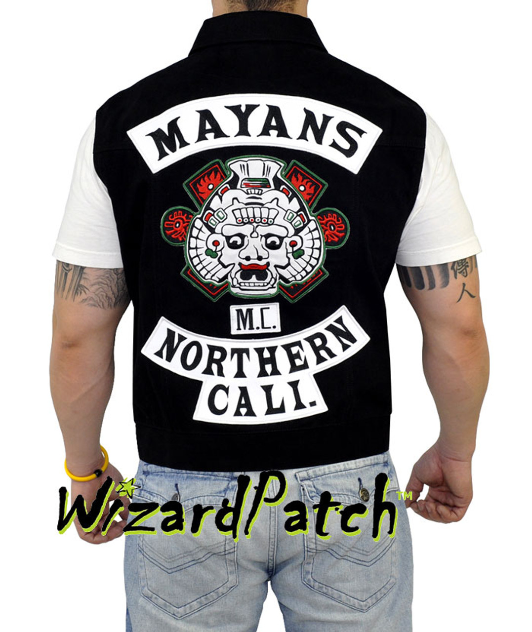 MAYANS MC FULL BACK EMBROIDERED PATCH SET 7 PIECE