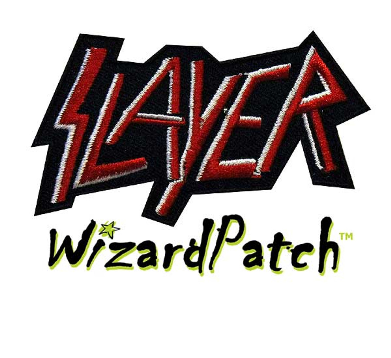 SLAYER 4 INCH DIE CUT LOGO SEW ON PATCH