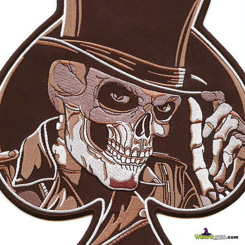 ace skull in top hat detailed embroidered patch ace skull in top hat detailed embroidered patch