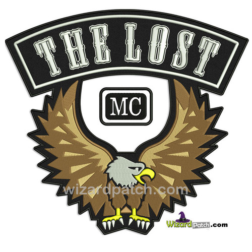 GTA IV THE LOST MC COMPUTER GAME BIKER GANG REAR 2 PIECE EMBROIDERED PATCH SET BY WIZARD PATCH