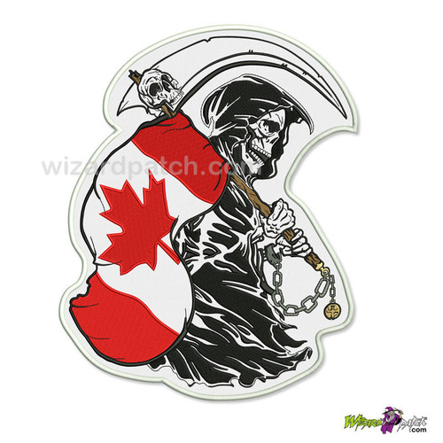 CANADIAN FLAG REAPER WIZARD PATCH EMBROIDERED PERFECTION CANADIAN FLAG REAPER WIZARD PATCH EMBROIDERED PERFECTION