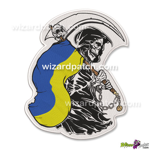 UKRAINE reaper large embroidered back patch wizard patch UKRAINE reaper large embroidered back patch wizard patch