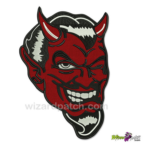 wizard patch RED DEVIL EMBROIDERED biker back patch