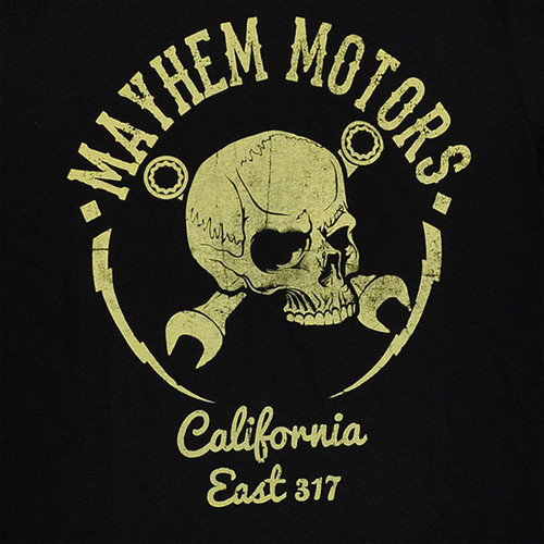 MAYHEM MOTORS CALIFORNIA HIGH QUALITY COTTON PRINTED T-SHIRT REGULAR FIT MAYHEM MOTORS CALIFORNIA HIGH QUALITY COTTON PRINTED T-SHIRT REGULAR FIT