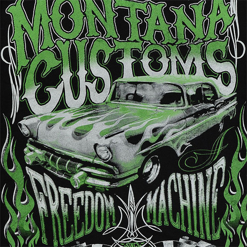 MONTANA CUSTOMS FREEDOM MACHINE HIGH QUALITY COTTON PRINTED T-SHIRT REGULAR FIT