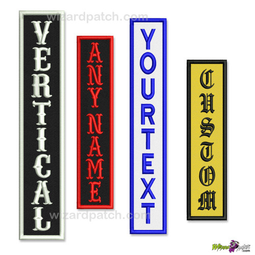 CUSTOM VERTICAL TAGS - ANY SIZE , MAKE YOUR OWN PATCHES, CHOOSE YOUR OWN PATCH SET! MAKE YOUR OWN MC CUT. CUSTOM VERTICAL TAGS - ANY SIZE , MAKE YOUR OWN PATCHES, CHOOSE YOUR OWN PATCH SET! MAKE YOUR OWN MC CUT.