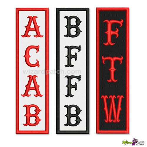 CUSTOM VERTICAL TAGS - ANY SIZE , MAKE YOUR OWN PATCHES, CHOOSE YOUR OWN PATCH SET! MAKE YOUR OWN MC CUT. CUSTOM VERTICAL TAGS - ANY SIZE , MAKE YOUR OWN PATCHES, CHOOSE YOUR OWN PATCH SET! MAKE YOUR OWN MC CUT.