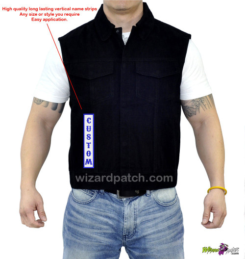 CUSTOM VERTICAL TAGS - ANY SIZE , MAKE YOUR OWN PATCHES, CHOOSE YOUR OWN PATCH SET! MAKE YOUR OWN MC CUT. CUSTOM VERTICAL TAGS - ANY SIZE , MAKE YOUR OWN PATCHES, CHOOSE YOUR OWN PATCH SET! MAKE YOUR OWN MC CUT.