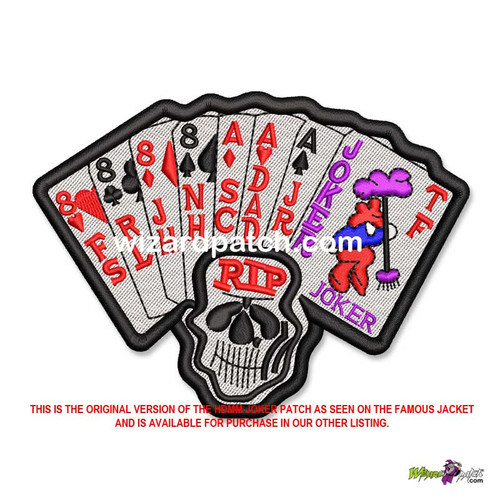 HARLEY DAVIDSON AND THE MARLBORO MAN JOKER DEAD MANS HAND BADGE EMBROIDERED BIKER HDMM MOVIE PATCH ORIGINAL HARLEY DAVIDSON AND THE MARLBORO MAN JOKER DEAD MANS HAND BADGE EMBROIDERED BIKER HDMM MOVIE PATCH ORIGINAL