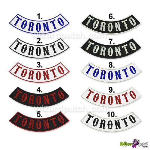 toronto lower rocker embroidered badge biker patch 13 inch wide available in 10 color types north america country