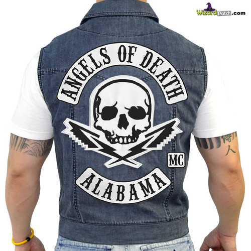 FULL SIZE ANGELS OF DEATH LIBERTY CITY MC Patch set biker