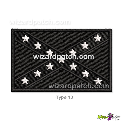 NEW TYPE 10 COLOR! CONFEDERATE REBEL FLAG EMBROIDERED PATCH 3.5" wide. 9 color styles to choose from. Our new style black color now available