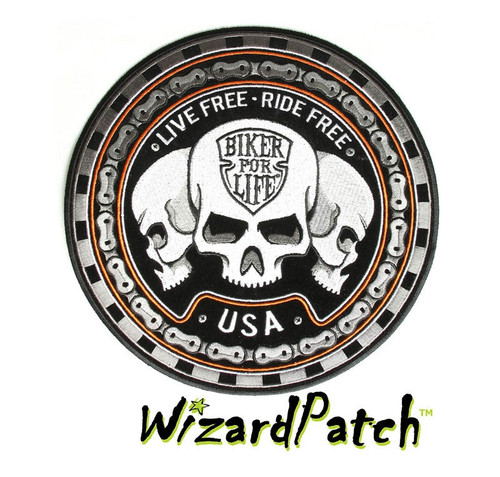 LIVE FREE RIDE FREE BIKER FOR LIFE USA DISC PATCH