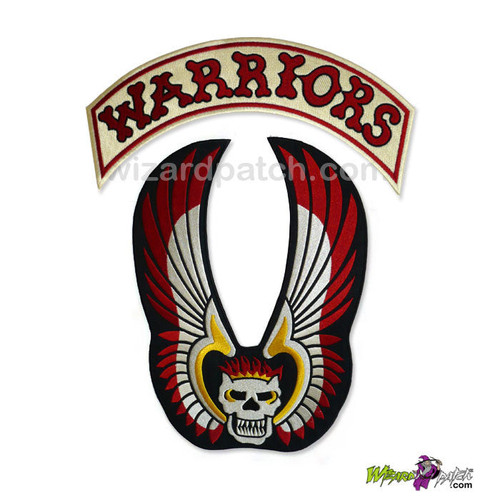 Back patches for jackets, biker scull patches, large patches white, red,  black 126752 in online supermarket