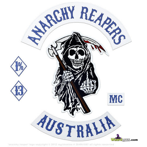 NEW ANARCHY REAPERS 6PC BIKER SET BY WIZARD PATCH