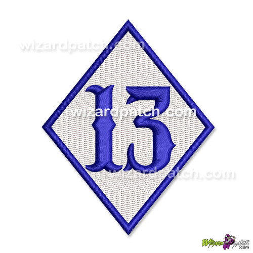 EMBROIDERED PATCH 13 DIAMOND BIKER BADGE IN IFC RAILROAD FONT SEW OR IRON ON COLOR TYPE 1 EMBROIDERED PATCH 13 DIAMOND BIKER BADGE IN IFC RAILROAD FONT SEW OR IRON ON COLOR TYPE 1