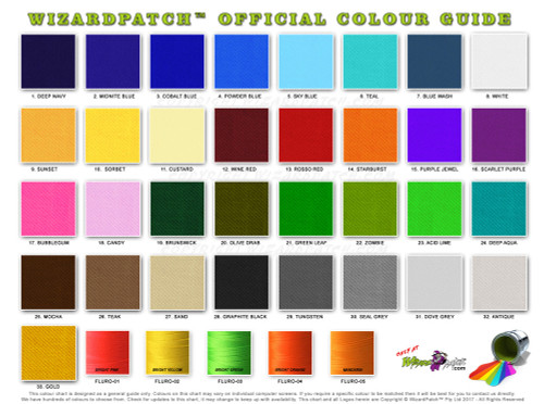 NEW Wizard Patch material thread colour chart for custom australian made embroidered biker vest high quality patches & badges NEW Wizard Patch material thread colour chart for custom australian made embroidered biker vest high quality patches & badges