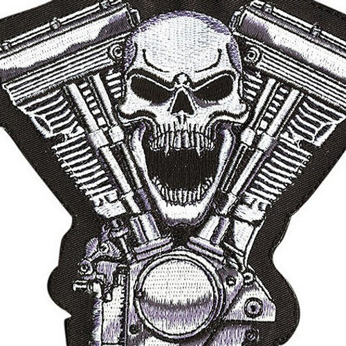 SKULLED V-TWIN AMERICAN SEW ON PATCH SKULLED V-TWIN AMERICAN SEW ON PATCH