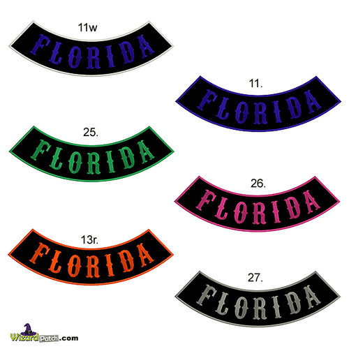 FLORIDA EMBROIDERED OUTLAW ROCKER MANY COLOUR CHOICES FLORIDA EMBROIDERED OUTLAW ROCKER MANY COLOUR CHOICES