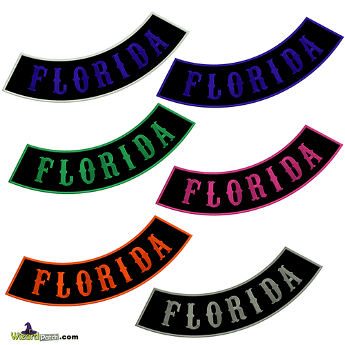 FLORIDA EMBROIDERED OUTLAW ROCKER MANY COLOUR CHOICES FLORIDA EMBROIDERED OUTLAW ROCKER MANY COLOUR CHOICES