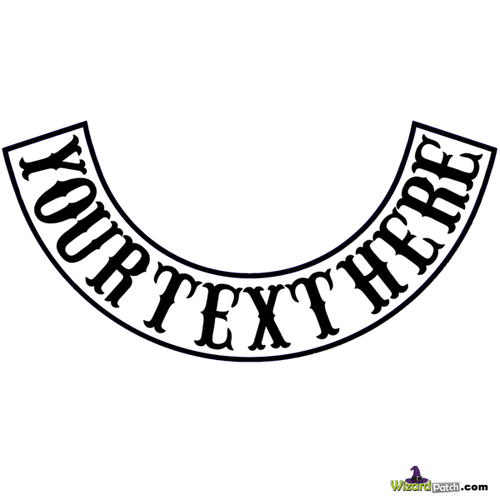 ANY FONT, ANY WORDS, YOUR CHOICE FOR THIS EMBROIDERD CLUB ROCKER BY WIZARD PATCH ANY FONT, ANY WORDS, YOUR CHOICE FOR THIS EMBROIDERD CLUB ROCKER BY WIZARD PATCH