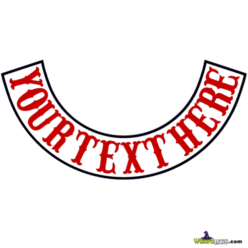 ANY FONT, ANY WORDS, YOUR CHOICE FOR THIS EMBROIDERD CLUB ROCKER BY WIZARD PATCH ANY FONT, ANY WORDS, YOUR CHOICE FOR THIS EMBROIDERD CLUB ROCKER BY WIZARD PATCH