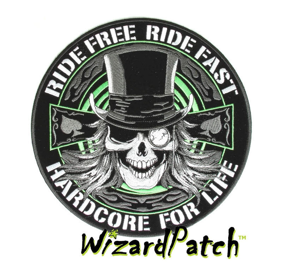 Set 2 Patch Skull Cranio Su Stella Live Free Ride Free - Patch Biker - Toppe Termoadesive - Motorcycles, Da Ricamo Per Decorare Gilet Da Moto, Giubbotto O Abbigliamento Fai Da Te