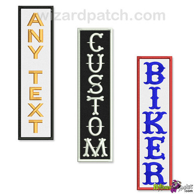 Embroidered medium size vertical bar rocker your text