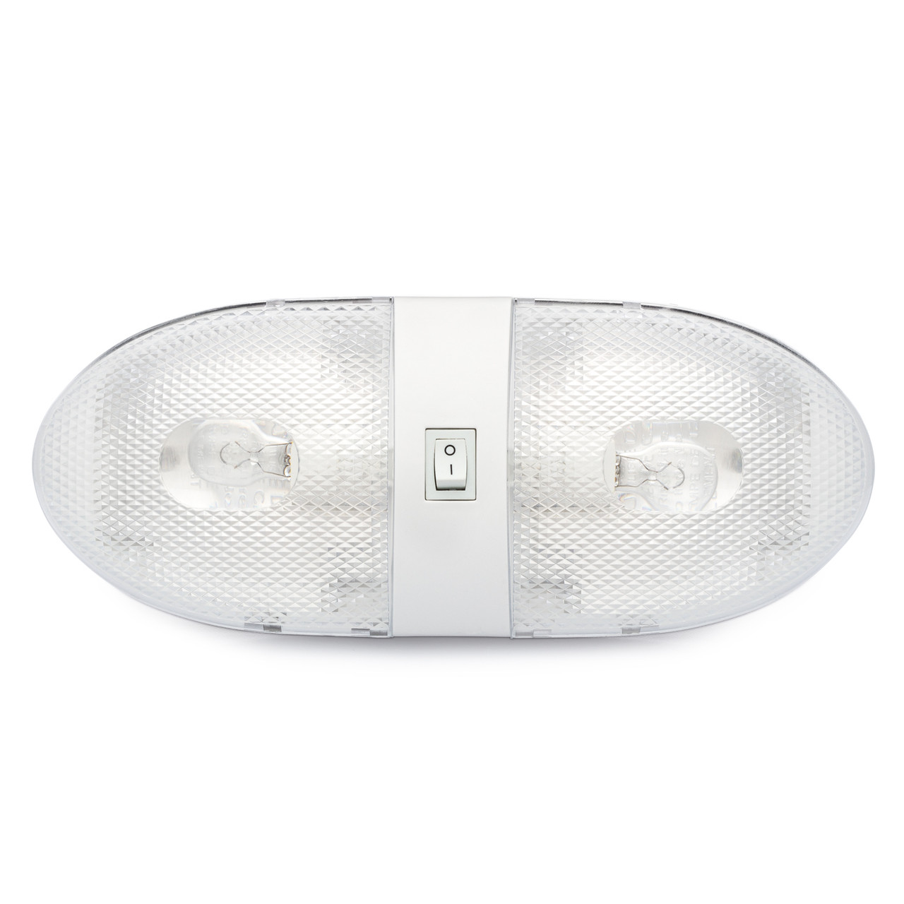 Double RV Ceiling Dome Light - On/Off Switch and Removable Lenses