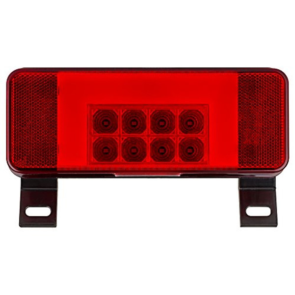 LED RV combination tail light, driver side with license illuminator, black base