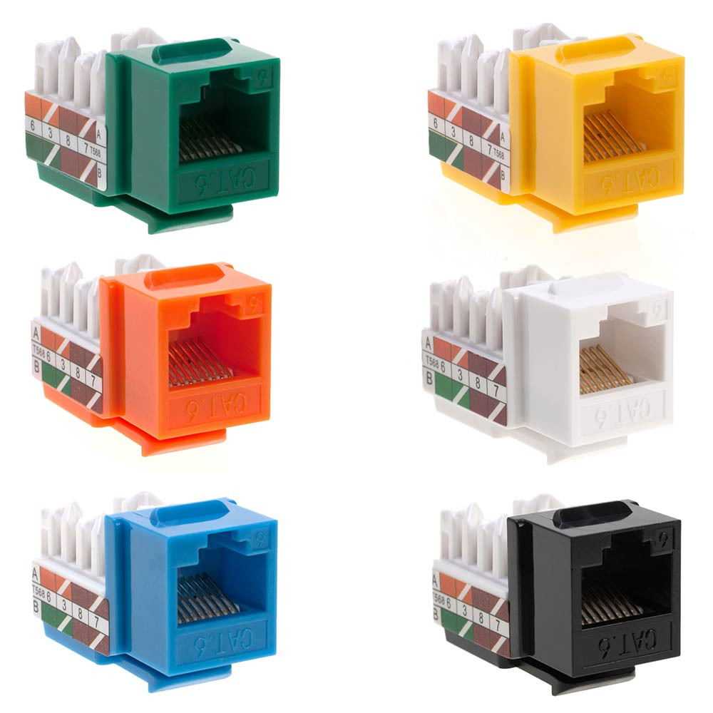 Imbaprice Keystone Jack RJ45 Cat.6 - Modulo Punch Down 110 Placcato Oro Per Reti Ufficio E Casa