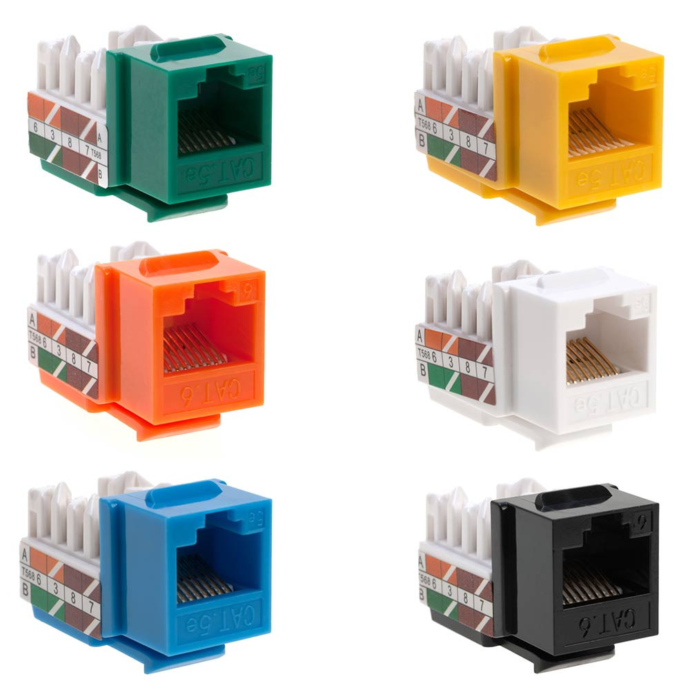 Rj45 Keystone Jack for Cat5e Cable Network Ethernet Punchdown 8p8c