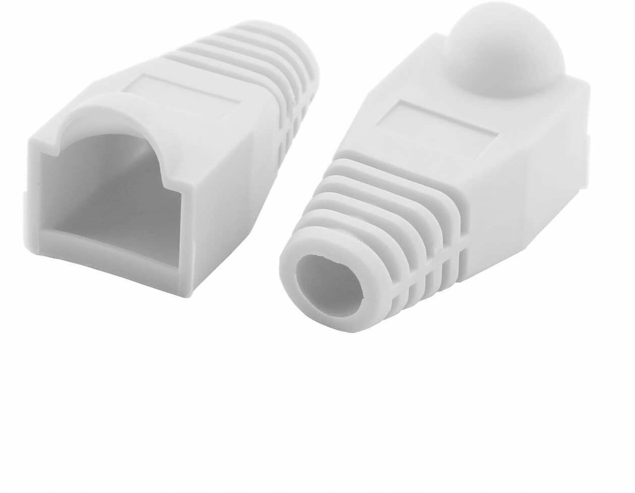 Keple RJ45 Protezione Plastica Ethernet Network LAN Strain Copri Plug Copriconnettori Proteggi | RJ45 Spine Gomma per Cat6 Cat6e Cat5 Cat5e Cavo Rete | 100 Pezzi, Bianca