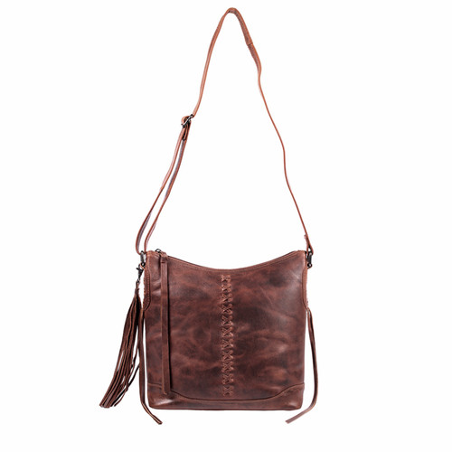 Concealed Carry Blake Scooped Leather Crossbody in Cognac
